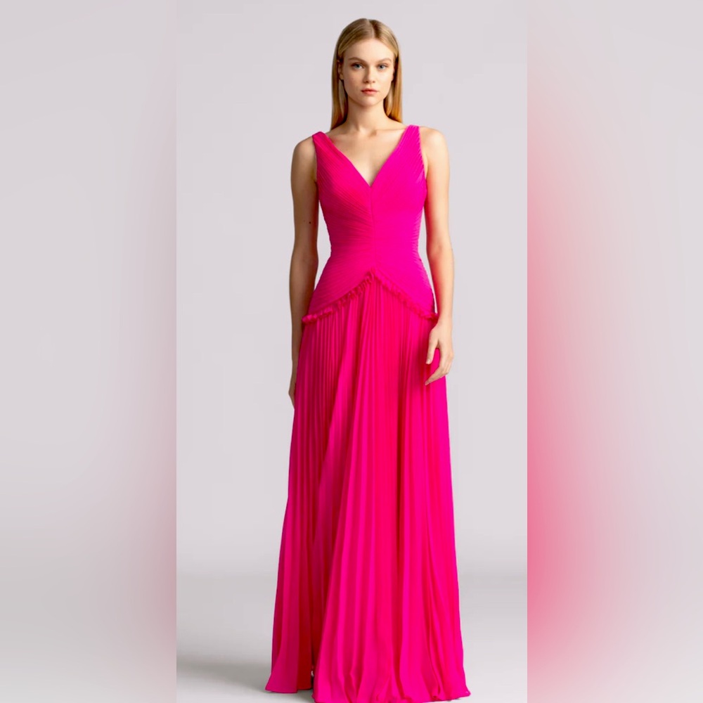 V-NECK CHIFFON GOWN